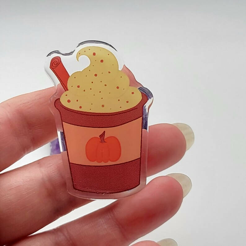 Pumpin Spice Latte acrylic pin