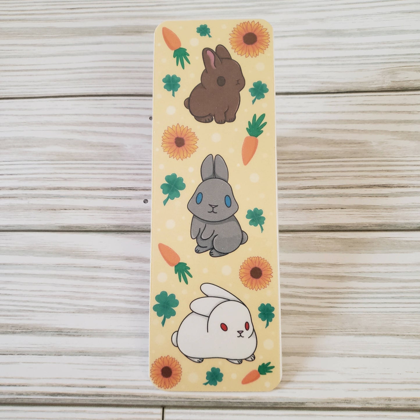 Bunny and sunflower bookmark