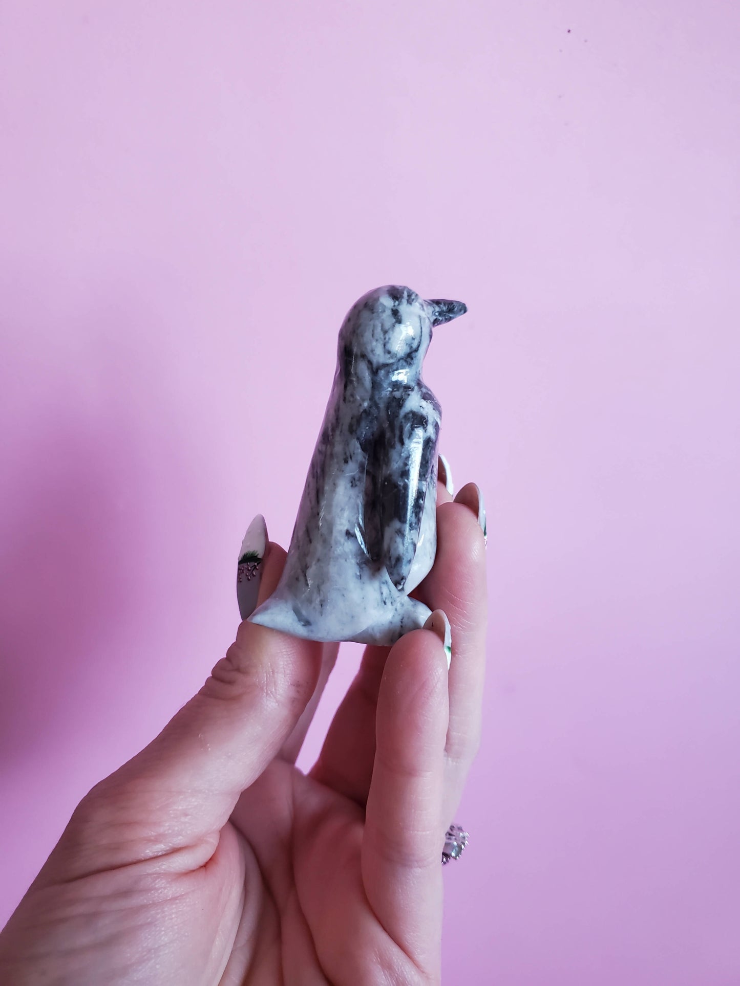 High Quality Calcite Penguin Carving