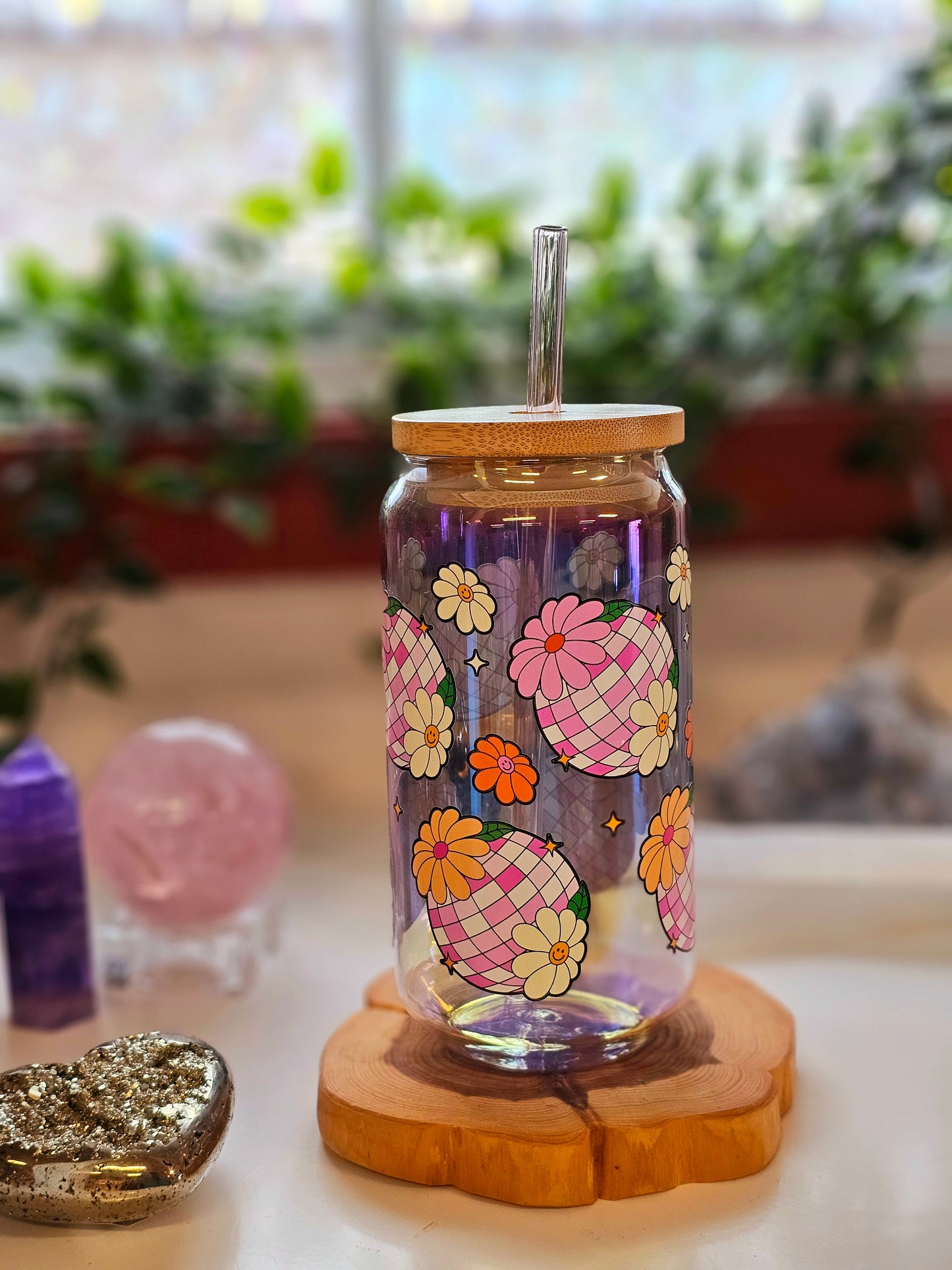 Pink Flower Disco Cup