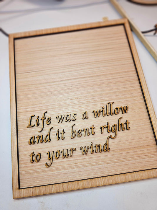 Willow // Natural wood sign