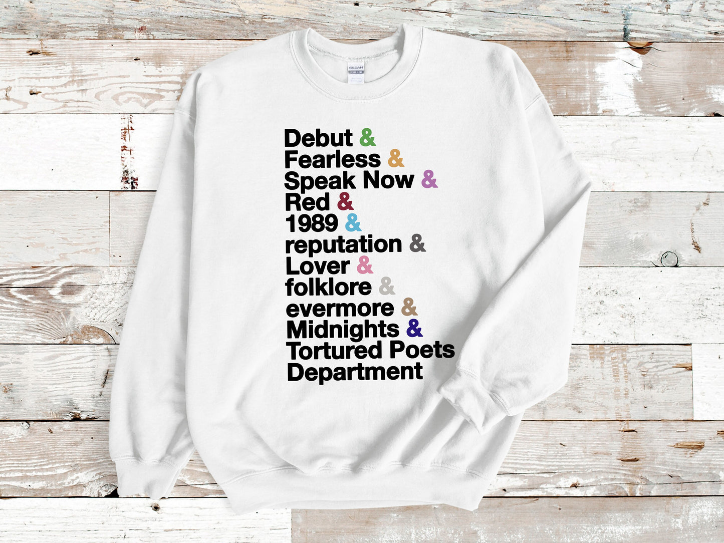 Album Names "&" White Sweatshirt