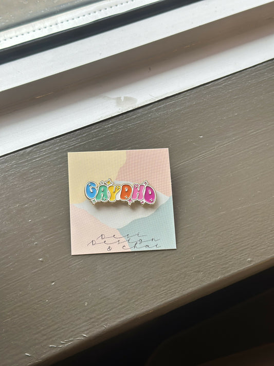 GAYDHD Enamel pins