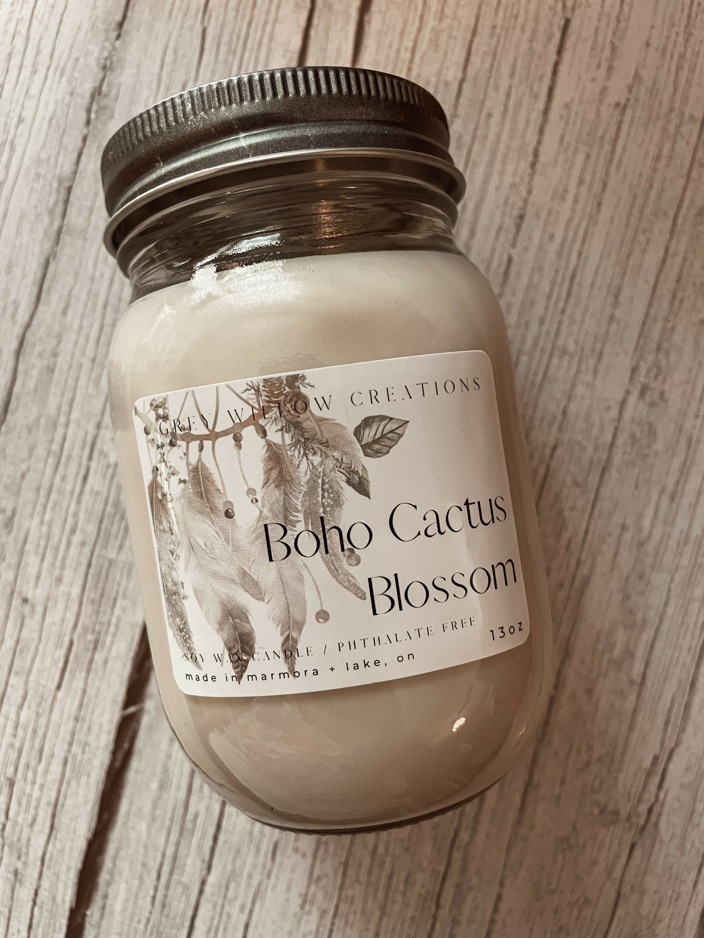 Boho Cactus Blossom 13oz Mason