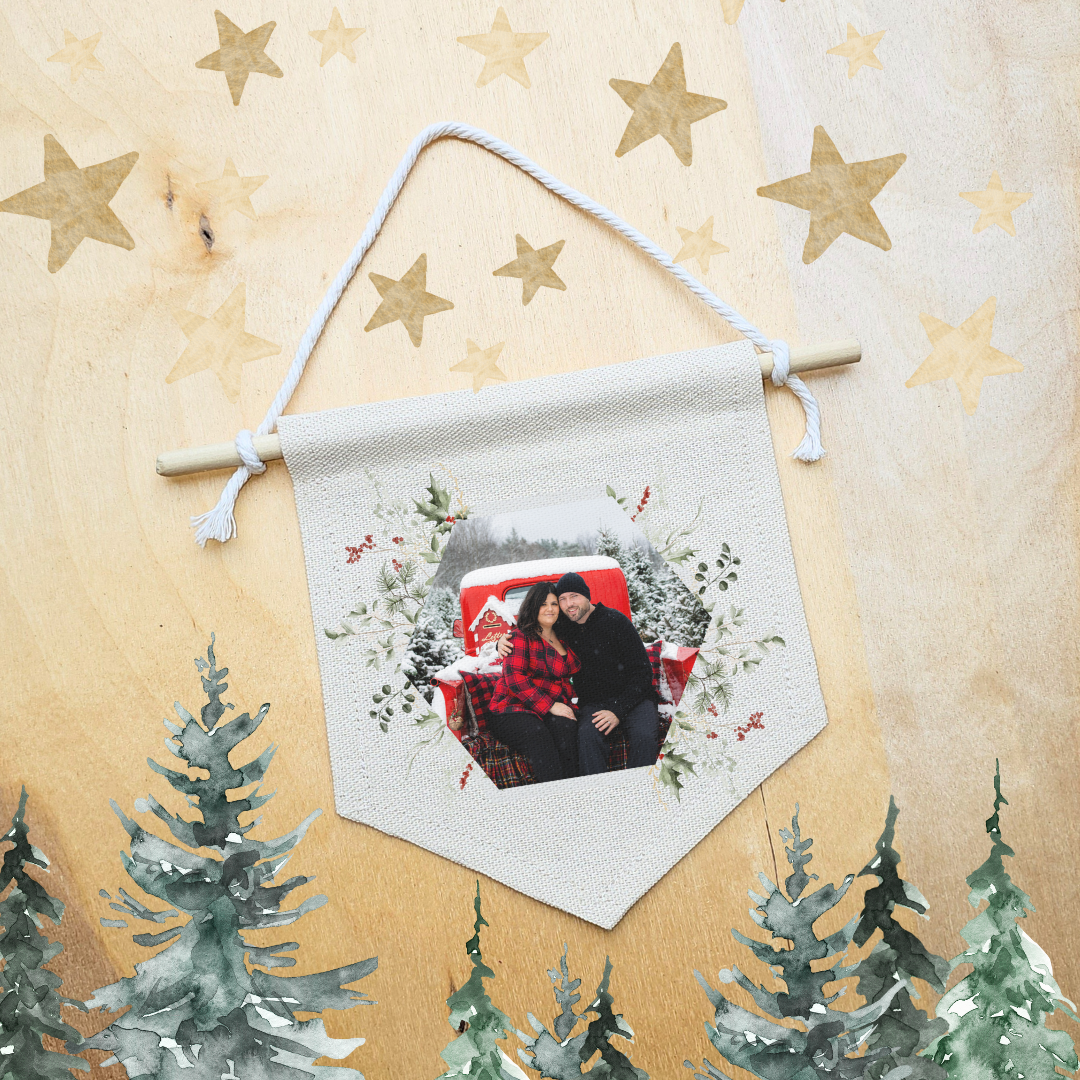 Custom Holiday mini banner ornament