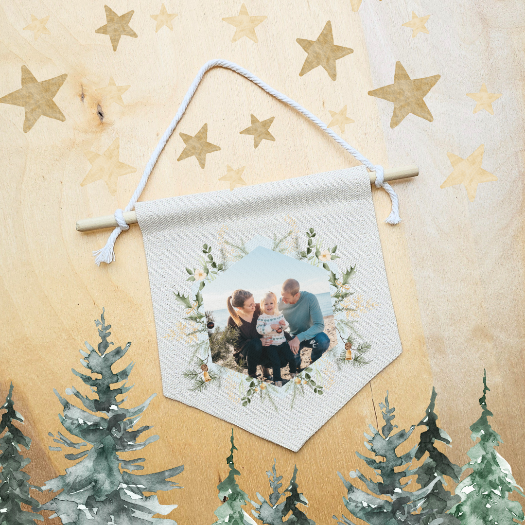 Custom Holiday mini banner ornament