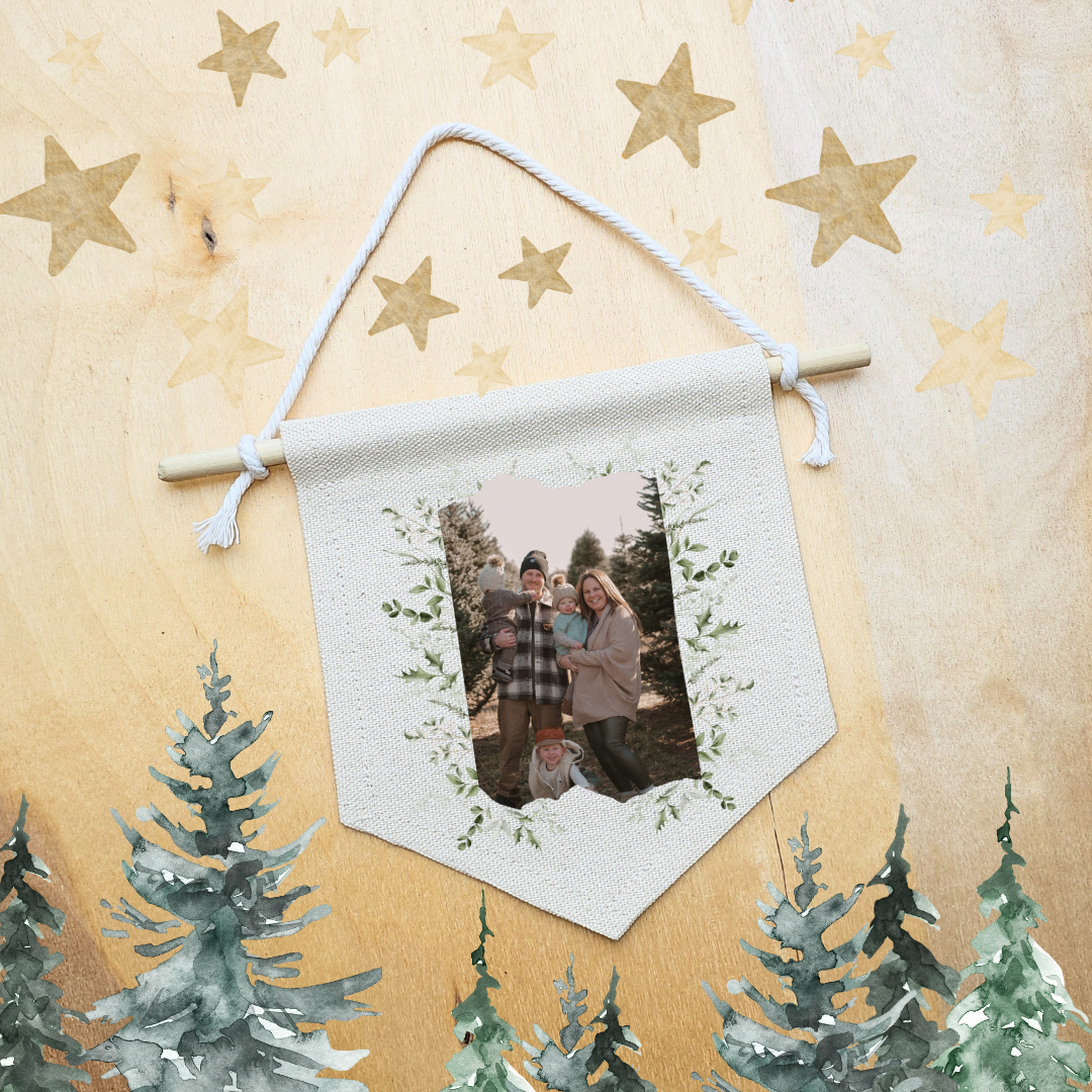 Custom Holiday mini banner ornament