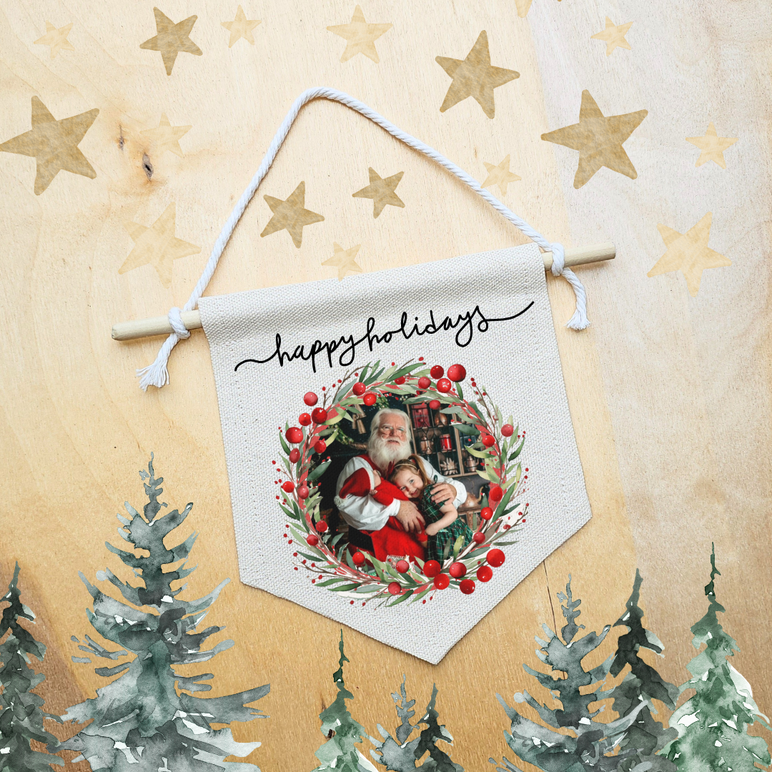 Custom Holiday mini banner ornament