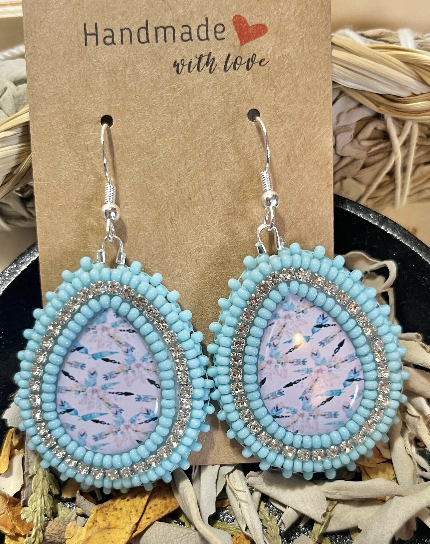 Blue teardrop earrings