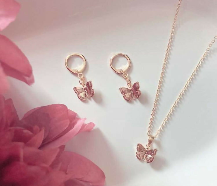 18k gold plated butterfly huggies