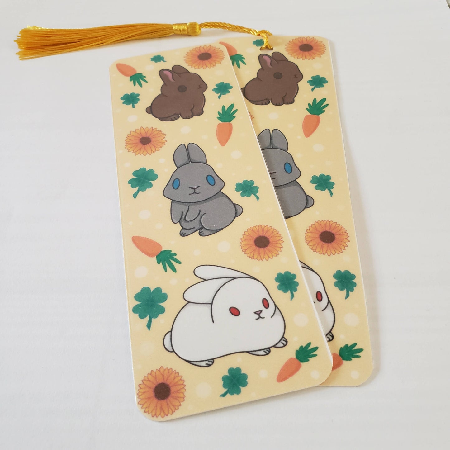 Bunny and sunflower bookmark