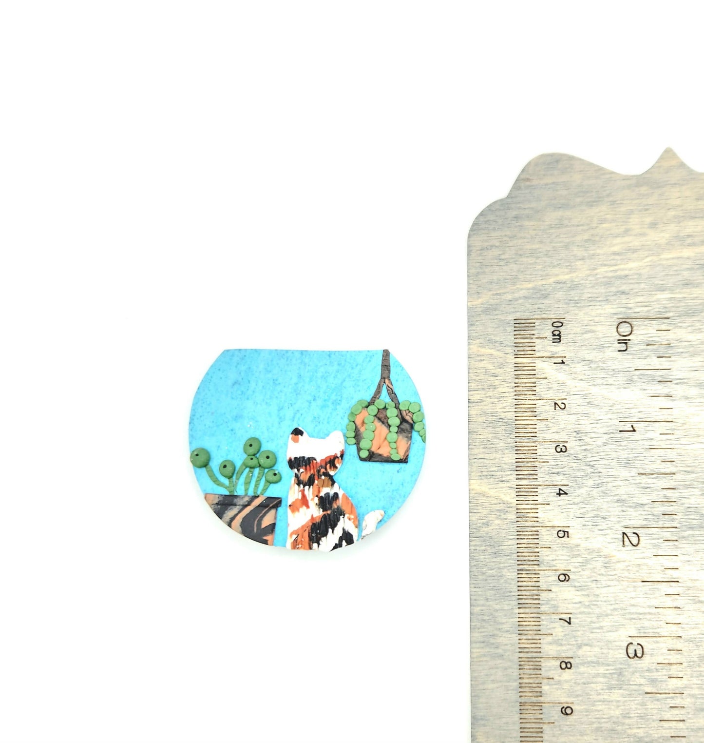 Calico Cat and Plant Magnet