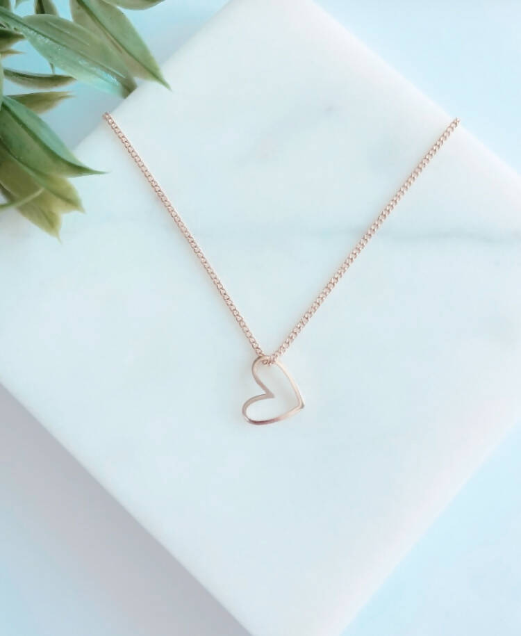 18k gold plated heart necklace