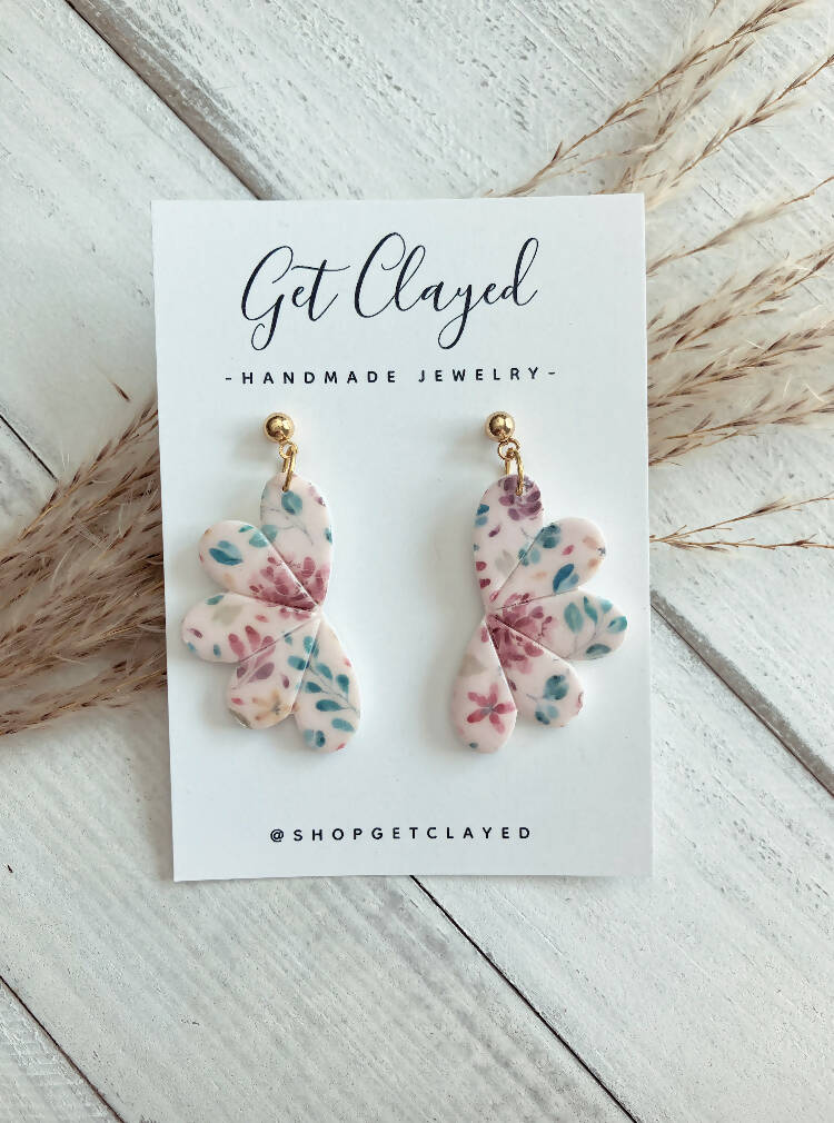 Blush floral earrings