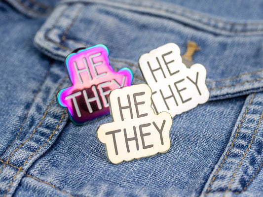 He They Pronouns Enamel Pin