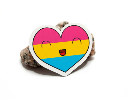 Pan pride Heart sticker