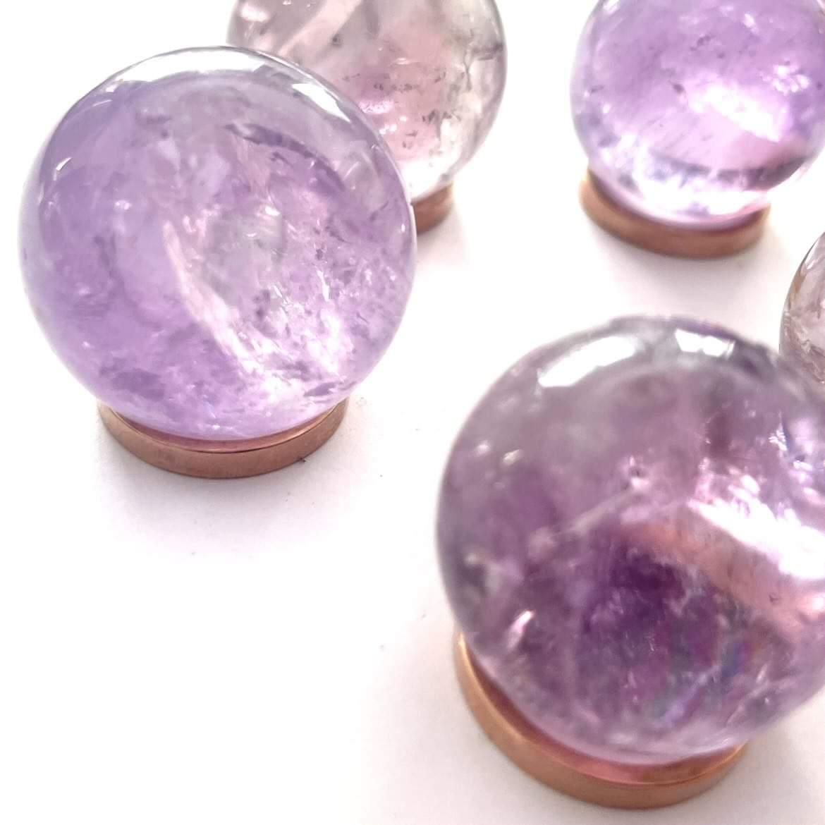 Mini amethyst sphere with stand