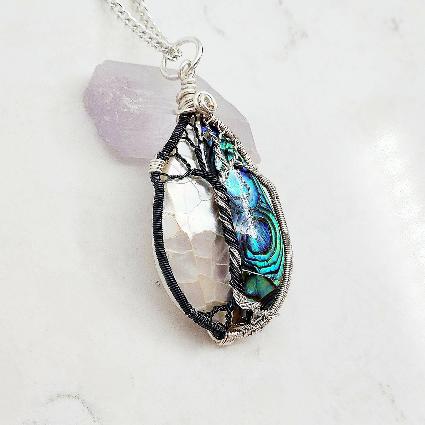Mother of Pearl & Abalone Shell Ying & Yang Pendant