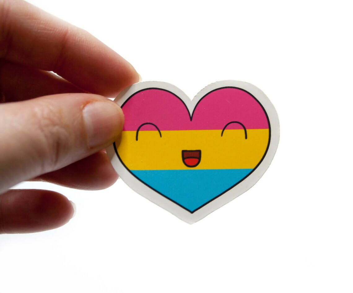 Pan pride Heart sticker