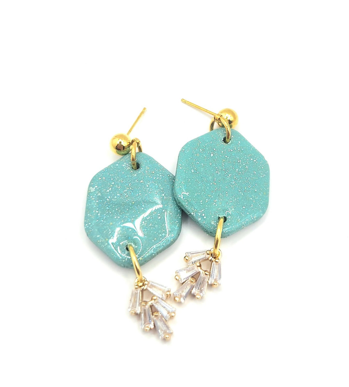 Sparkly Teal Dangles
