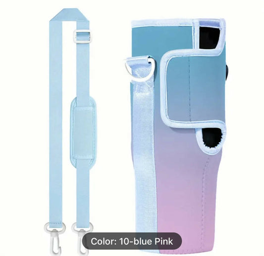 Cool Tone Tye Dye 40oz holder with adjustable strap