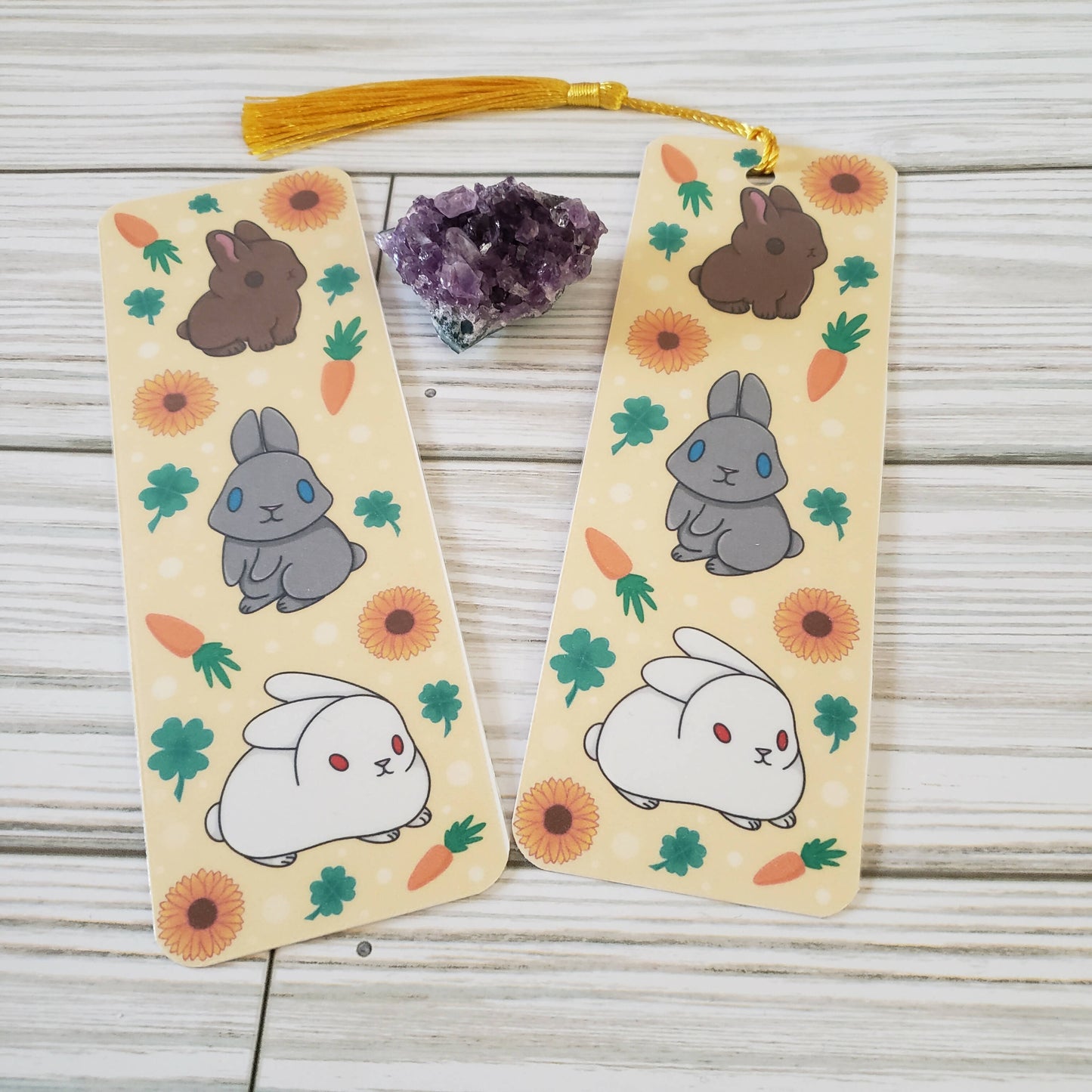 Bunny and sunflower bookmark