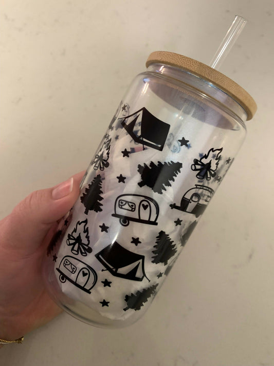 Camper & Camping Glass Jar