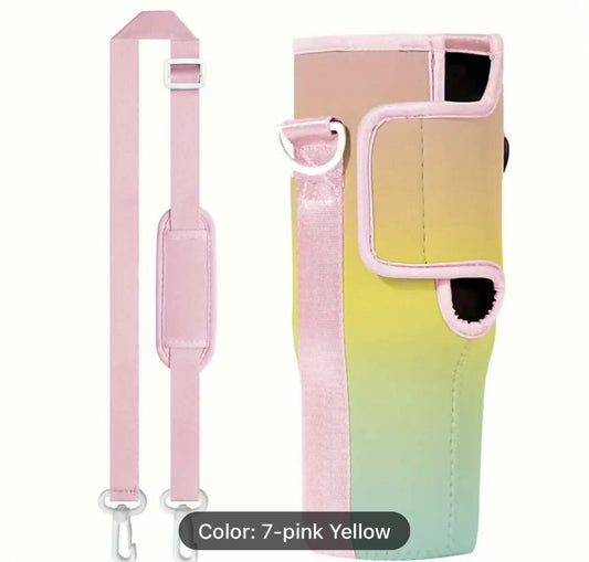 Tropical Tye Dye 40oz holder with adjustable strap