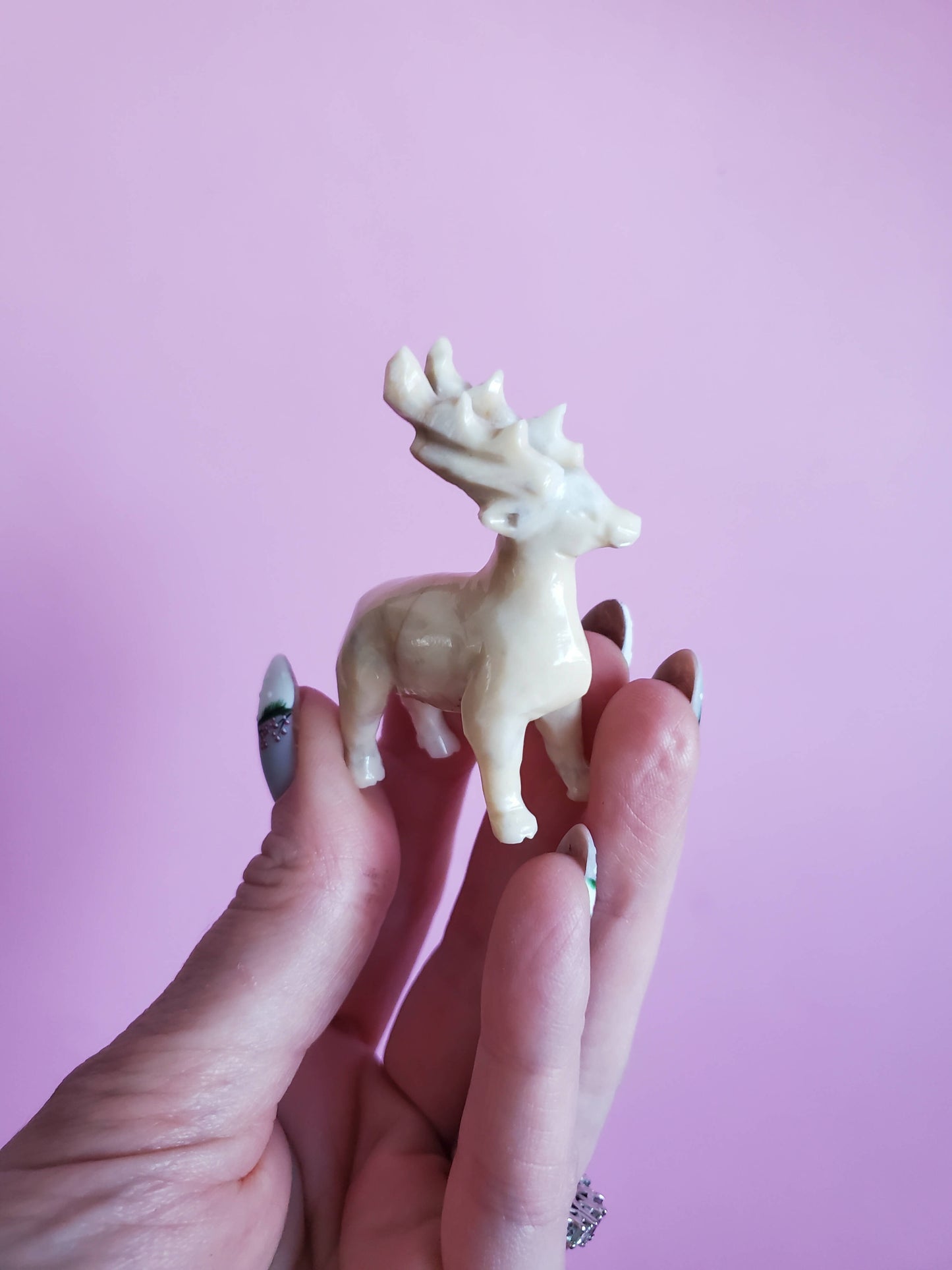 High Quality Calcite Reindeer Carving