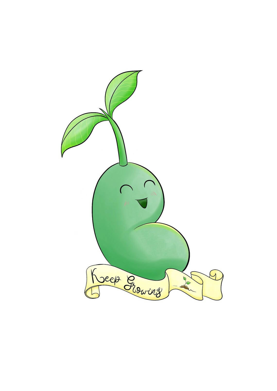 Bean sprout keep growing positivity vinyl sticker