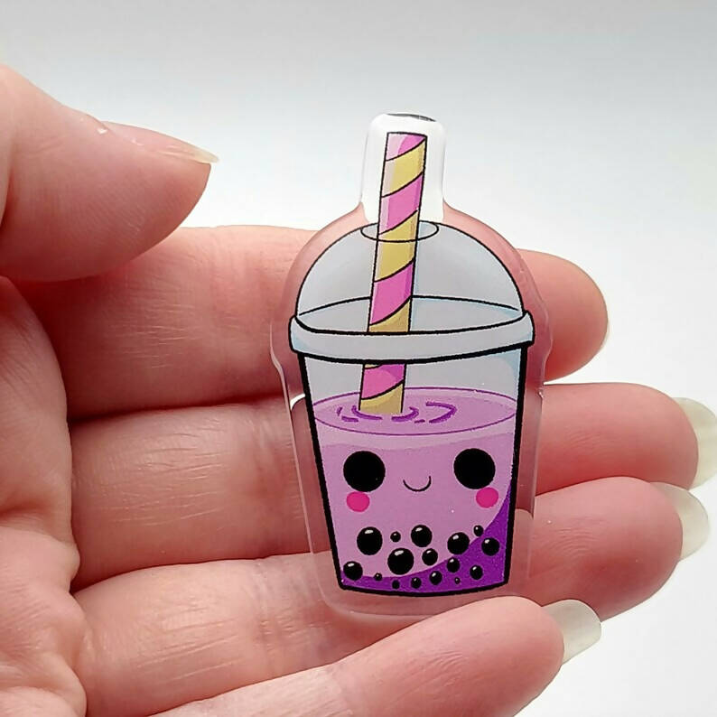 Bubble tea acrylic pin