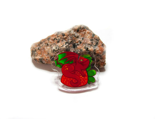 Strawberry Dragon acrylic pin